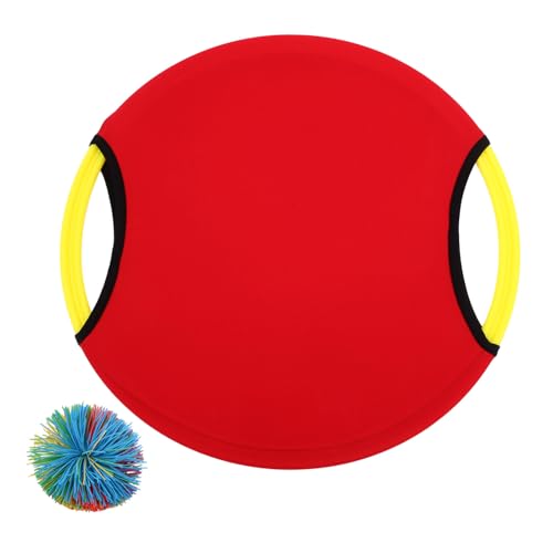 KITANDOVE 1 Satz Hüpfballplatte Ball Werfen Spielplatzbälle Interessantes Spielzeug Paddel-Ball-Spiel Ball- Und Fangspiel Für Kinder Ball Fangen Rasenspiele Rasenspiel Im Freien Rot Abs von KITANDOVE