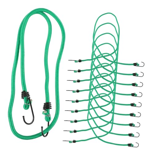 KITANDOVE 10st Verlängerte Elastische Kordel Hochelastische Bungee-seile Langes Bungee-Kabel Reise-Bungee-seile Bungee-seile Strapazierfähig Elastische Gepäckseile Doppelter Eisenhaken Green von KITANDOVE