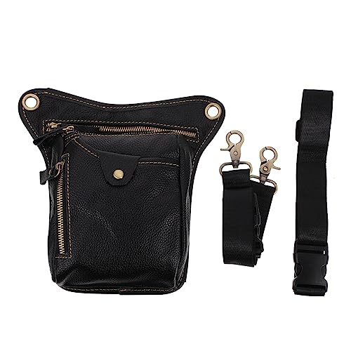 KITANDOVE 1stk Beintasche Für Männer Pu-Handytasche Vintage Handytaschen Gürteltasche Für Herren Handyholster Hüfttasche Für Männer Handytaschen Für Frauen Retro-Handytasche Black von KITANDOVE