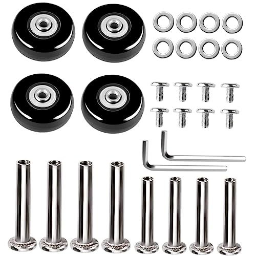 KITANDOVE 30 STK Trolley-Rollen Suitcase Wheels Replacement Gepäck Rad Ersatzteile Rollkoffer Rad Zubehör Koffer ersatzräder Ersatzrad reparieren Gummirad reparieren Gepäck Zubehör-Kit Black von KITANDOVE