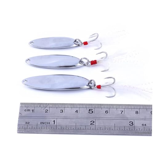 KITANDOVE 3St Köderhaken aus Metall Fisch lockt Angelspinner Bass Forelle Forellenköder für einen Angler Fishing Tackle Köderhaken für Fische Seuiqns Angelköder Silver von KITANDOVE