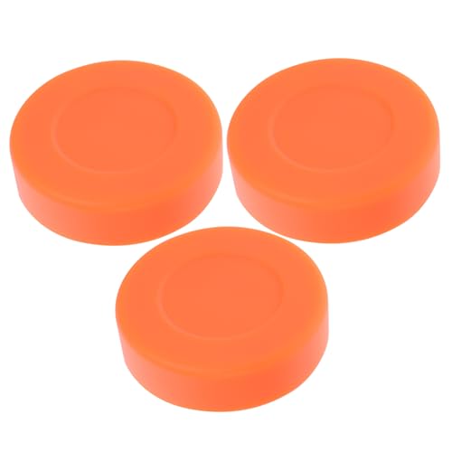 KITANDOVE 3st Eishockey Straßenhockeybälle Hockeyspiel-trainingspuck Hockey-Teile Hockeypuck Mit Niedrigem Sprung Mini-Hockey-Pucks Filzgleiter Für Airhockey Street-Hockey-Puck Orange PVC von KITANDOVE