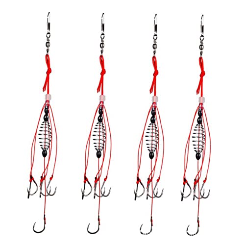 KITANDOVE 4 Stücke Angelhaken Mit Federköderkäfig Karpfenangeln Köder Haken Angelhaken Set Grobfischangelgerät Angelhaken Für Angler KITANDOVE 4 Stücke Angelhaken Mit Federköderkäfig Karpfenangeln Köder Haken Angelhaken Set Grobfischangelgerät Angelhaken Für Angler von KITANDOVE