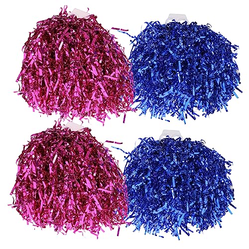 KITANDOVE 4 Stück Blumen-Cheerleader-strauß Metallische Jubelnde Pompons Party Jubelnde Requisiten Squad Pompons Cheer Poms Mit Ringen Aufführung Pom Cheer Pom Poms Für Kinder Das Haustier von KITANDOVE