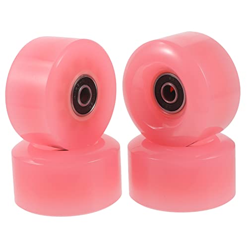 KITANDOVE 4 Stück Rollschuhlaufen Rollschuhräder für den Außenbereich Zweireihige Rollen für Rollschuhe Gleitbrett rollerskates Skateboardrollen skaten versorgung Skate-Zubehör Pu Rosa von KITANDOVE