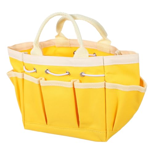 KITANDOVE Aufbewahrungstasche Einkaufstasche für den Garten Handtasche Damen-Tragetaschen aufbewahrungssack Storage Pockets Tasche für Gartengeräte tragbarer Organizer Oxford-Stoff Yellow von KITANDOVE