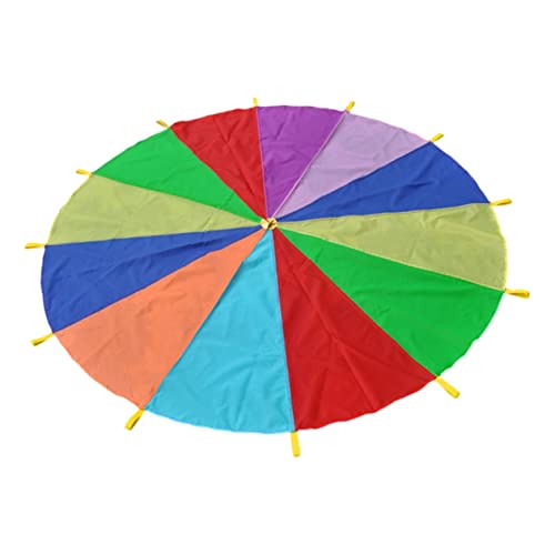 KITANDOVE Kinder Fallschirm Regenbogen Regenschirm Für Outdoor Aktivitäten 3 Meter Durchmesser Ideal Für Kindergarten Und Gruppenspiele 8 Farben Verfügbar Perfektes Spielzeug Für Sport von KITANDOVE