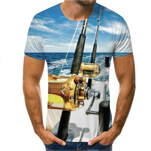 KIVIOV Herren T-Shirt Sommer-t-Shirt Für Herren Lustige Grafische T-Shirts 3D-druckmann Crew Hals Kurzarmhemden Tops Blusen-Farbe 7-m von KIVIOV