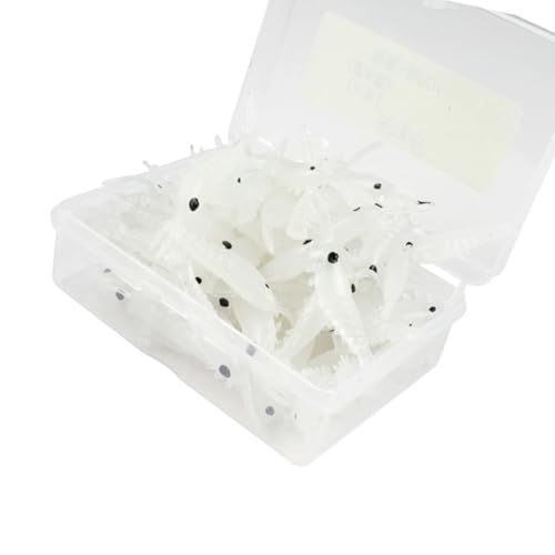 50PCS Garnelen Köder Weiche Künstliche Swimbait Schwimmende Garnelen Köder Simulation Garnelen Köder Topwater Schwimmende Köder von KJDKNC