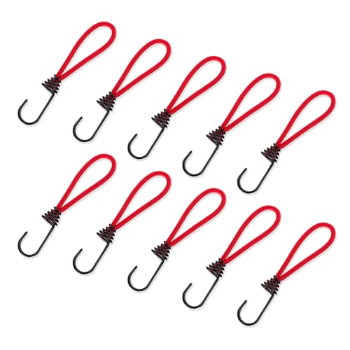 KJDKNC 10Pcs Outdoor Camping Zelt Gummibänder Seil Haken Spiralen Eisen Gummibänder Kordelzug Haken Zelt Befestigungen Schnur String Karabiner von KJDKNC