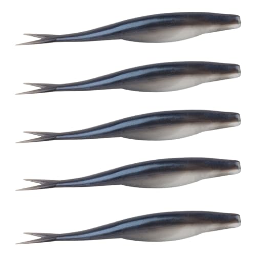 KJDKNC 5Pcs Weiche Swimbait Schwimmende Köder Angeln Lockt Split Schwanz Swimbaits Lockt Köder Angeln Lockt Tackle Zubehör von KJDKNC