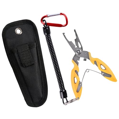 KJDKNC Braid Line Cutter Angelzangenschnur Mit Gewickeltem Lanyard Multifunktionaler Hakenentferner Angelgerät von KJDKNC