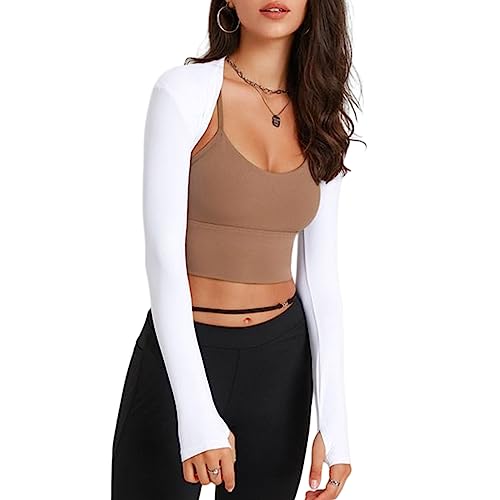 KJDKNC Solides Yoga-Oberteil für Damen, vorne offen, bauchfrei, Cardigan, Damen, Yoga, Armärmel, Abdeckung für Sonnenkleidung von KJDKNC