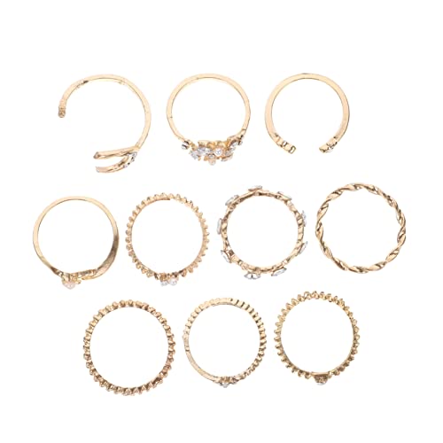 KJHFD Women's Jewelry 20-teiliges schickes Damen-Ring-Set, Mond- und Stern-Stapelringe, modische Fingerringe für Zeigefinger und kleinen Finger jewlery von KJHFD