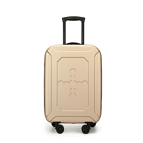 KJZQXYX Erweiterbares Gepäck mit Spinnerrädern, Faltbarer leichter Trolley-Koffer, Koffer mit großem Fassungsvermögen, Verstellbarer Trolley (Gold 24 in) von KJZQXYX