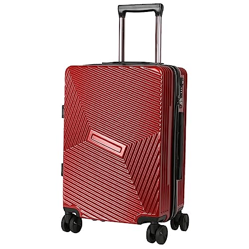 KJZQXYX Koffergepäck mit Spinner-Rädern, Reise-Rollgepäck, Aluminiumrahmen, TSA-Schloss, Spinner-Handgepäck (red 20 in) von KJZQXYX