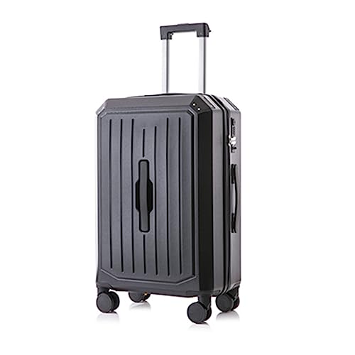 KJZQXYX Koffergepäck mit Spinnerrädern, großer Kapazität, Ladepasswort-Reisetrolley, mit Getränkehalter (black 22 in) von KJZQXYX