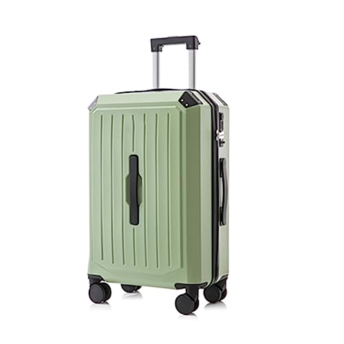 KJZQXYX Koffergepäck mit Spinnerrädern, großer Kapazität, Ladepasswort-Reisetrolley, mit Getränkehalter (green 22 in) von KJZQXYX