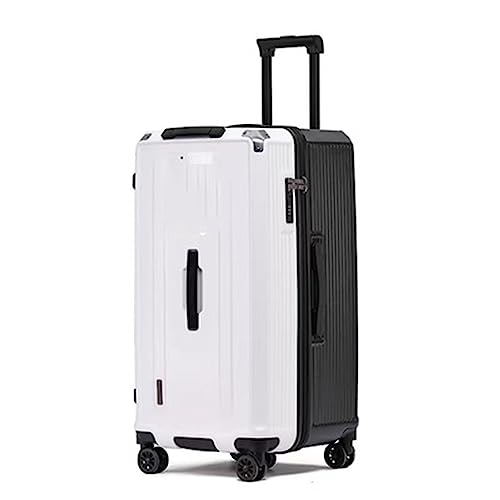 KJZQXYX Reisegepäck mit großem Fassungsvermögen, Koffergepäck mit Spinnerrädern, unterteiltem Stauraum, mehrstufiger Verstellstange (black and white 20 in) von KJZQXYX