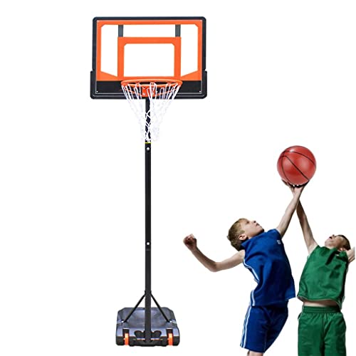 Tragbarer Basketballkorb, mobile Dunk-Spielausrüstung für Kinder und Jugendliche, verstellbare Höhe 1,55–2,1 m von KJZQXYX