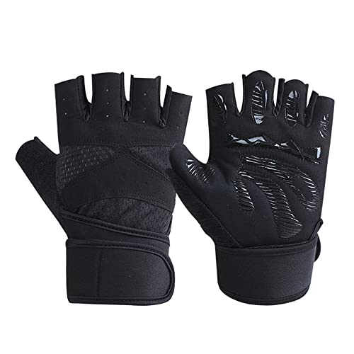KKXXYQFC 1 paar Halb Finger Fitness Handschuhe Atmungsaktive Palm Anti-rutsch Gym Gewichtheben Handgelenk Schutz Hantel Training Übung Radfahren von KKXXYQFC