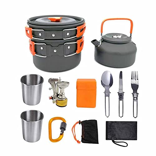 Outdoor-Geschirr Geschickte Herstellung Outdoor Camping Wandern Kochgeschirr Kochen Camping Wasserkocher Kits (Farbe: A) von KLAJHHSSSSSSSSS