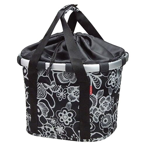 KlickFix Unisex Fahrrad-klappkorb Reisenthel Bikebasket Lenkerkorb, Fleur Schwarz, 26 x 35 28 cm EU von KlickFix