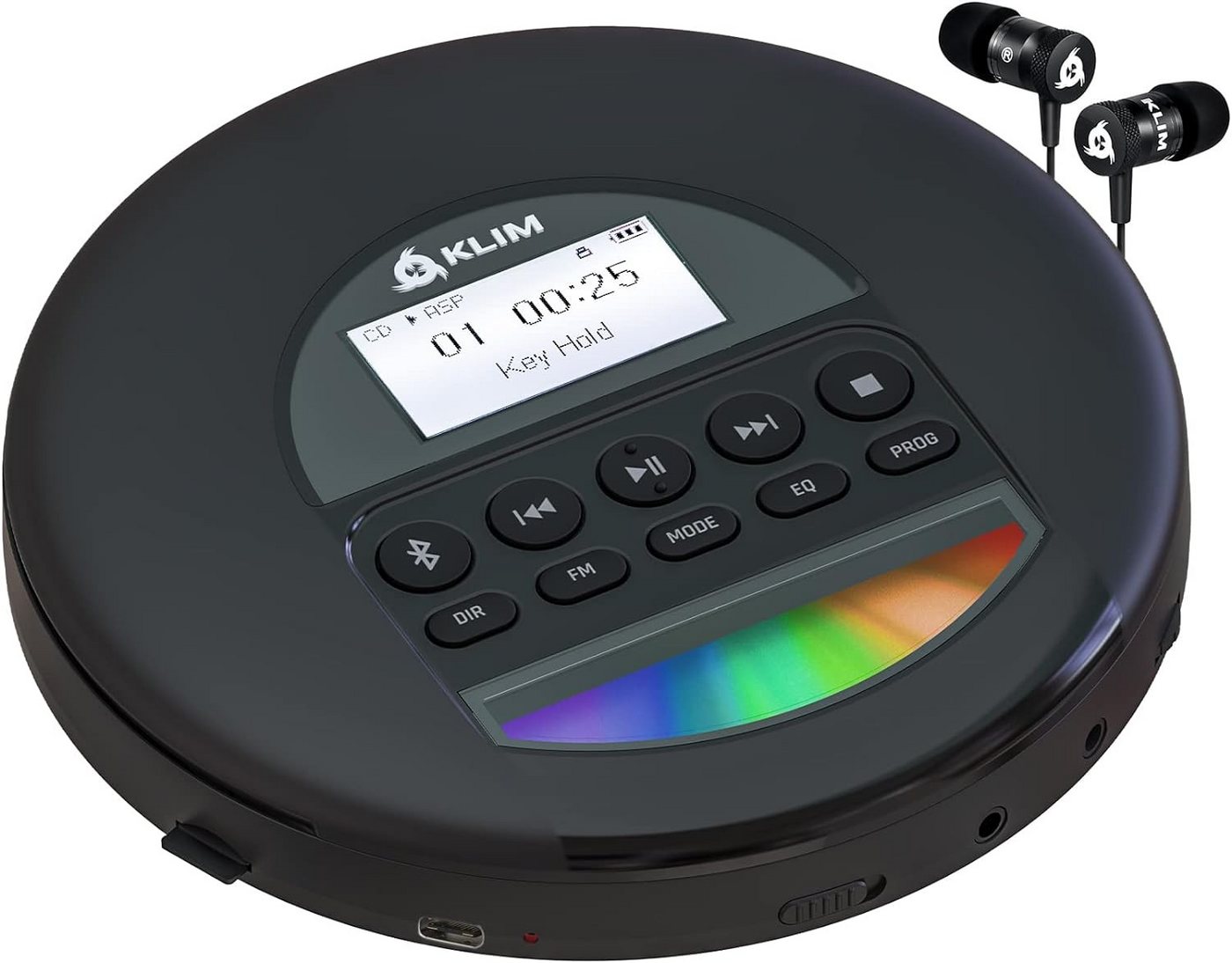 KLIM Nomad tragbarer CD-Player (Bluetooth, tragbarer Discman mit Kopfhörer, Ideal für Autos, MP3) KLIM Nomad tragbarer CD-Player (Bluetooth, tragbarer Discman mit Kopfhörer, Ideal für Autos, MP3) von KLIM
