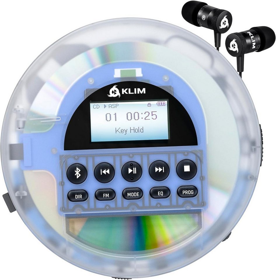 KLIM Nomad tragbarer CD-Player (Bluetooth, tragbarer Discman mit Kopfhörer, Ideal für Autos, MP3) KLIM Nomad tragbarer CD-Player (Bluetooth, tragbarer Discman mit Kopfhörer, Ideal für Autos, MP3) von KLIM