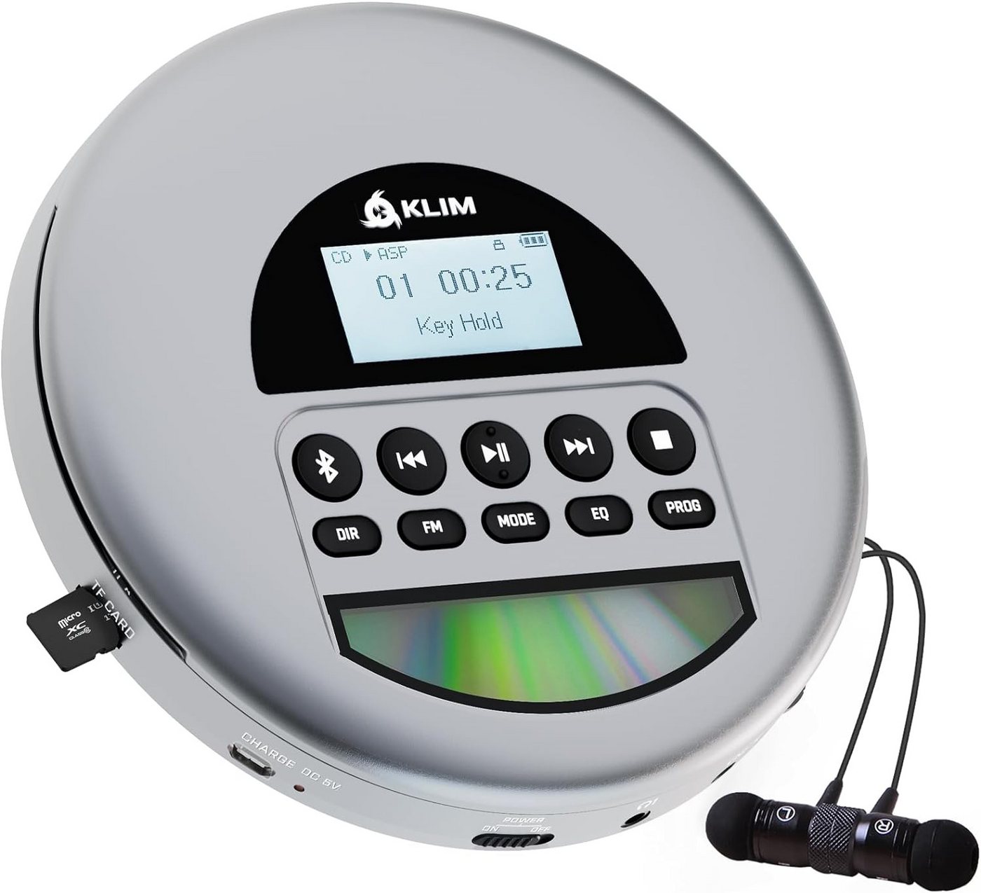 KLIM Nomad tragbarer CD-Player (Bluetooth, tragbarer Discman mit Kopfhörer, Ideal für Autos, MP3) KLIM Nomad tragbarer CD-Player (Bluetooth, tragbarer Discman mit Kopfhörer, Ideal für Autos, MP3) von KLIM