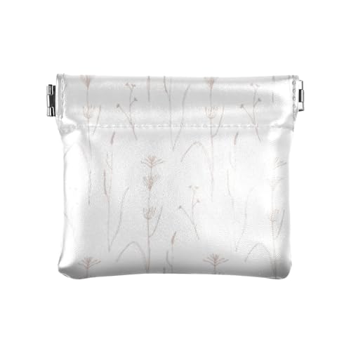 KLL Damen-Geldbörse aus Leder, tragbare Make-up-Tasche, Kleingeldbörse für Damen, zarte Wildblume (14), Zarte Wildblume (14), 4.33"(L) x 3.74"(W) x 0.39"(H), Aufdruck von KLL