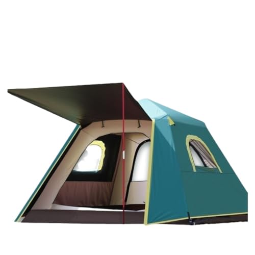 Aufblasbares Zelt für den Außenbereich, vollautomatisch, regenfest, Camping, verdicktes Familienzelt, doppellagig, Aluminiumstange, Vinyl, Doppelzelt, großes Zelt (weiß B) von KLLJHB