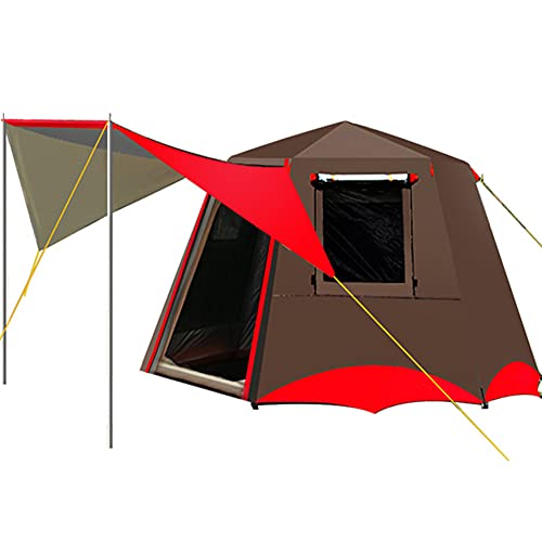 Automatisches Campingzelt für 3–4 Personen mit Veranda, Camping-Pop-Up-Zelt mit 2 Türen und 2 Fenstern, Doppellagiges Instant-Familienzelt für Wanderungen im Freien, einfach zu bedienen von KLLJHB