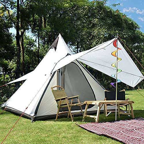 Camping-Pyramide-Tipi-Zelt, tragbar, wasserdicht, doppellagig, Indianer-Tipi-Zelt, Familien-Campingzelt für Outdoor-Wanderungen von KLLJHB