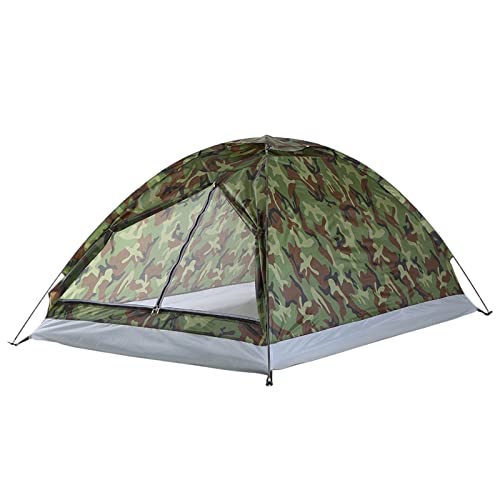 Campingzelt, Campingzelt, Tarnzelt, 2 Personen, einlagig, tragbare Campingausrüstung für den Außenbereich (Farbe: GrünM) (GrünM, Einheitsgröße) von KLLJHB