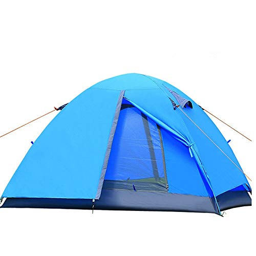 Zelt Ultraleichtes Outdoor-Zelt mit Aluminiumstangen, Großhandel, Outdoor-Doppeltür, regensicheres Campingzelt zum Aufbauen von Campingzelten (blau, 2 Personen) von KLLJHB