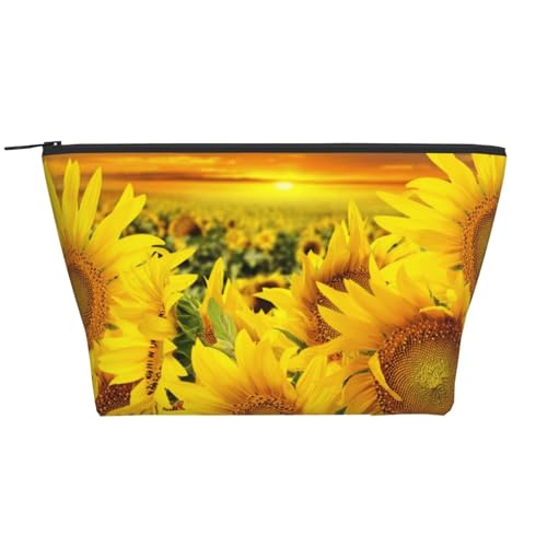 Täglicher Organizer, Kosmetiktasche mit Sonnenblumenmuster, Reise-Organizer, exquisite Kulturbeutel, Leiter, tragbarer Kosmetik-Organizer, Schreibwaren-Tasche, Schwarz , Einheitsgröße von KLMELLMDE