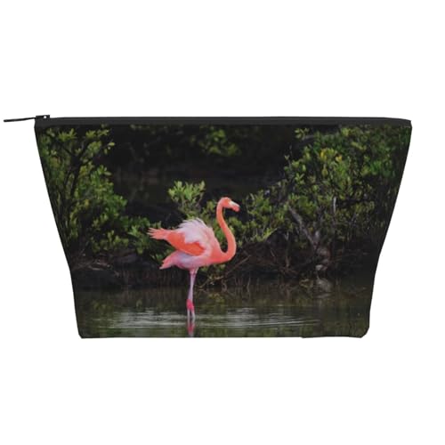 Täglicher Organizer, Kosmetiktasche mit zwei Flamingos, Reise-Organizer, exquisite Kulturbeutel, Leiter, tragbarer Kosmetik-Organizer, Schreibwaren-Tasche, Schwarz , Einheitsgröße von KLMELLMDE