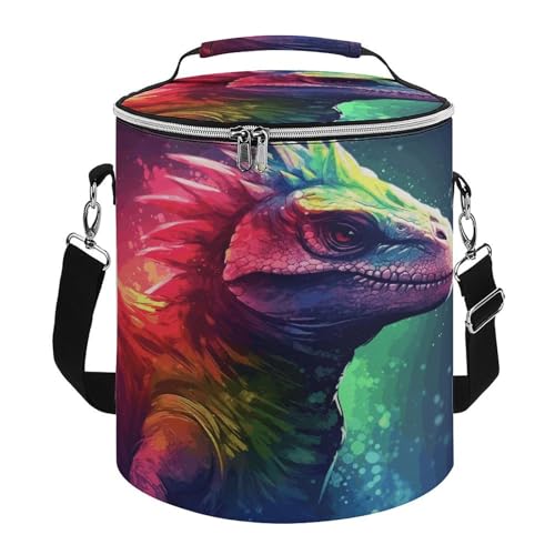 Kühltasche, buntes Dinosaurier-Motiv, wiederverwendbar, tragbar, isoliert, geeignet für Büros, Picknicks, Strände und Reisen von KLSVTMEA