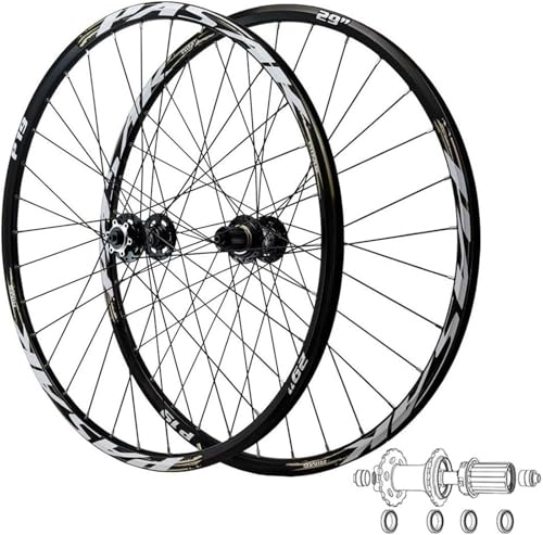 Doppelwandige Scheibenbremse Hybrid-/Fahrradräder 2250 g for 7-12-Gang-Kassette, MTB-Radsatz aus Aluminiumlegierung(Black,26 inch) von KLYso