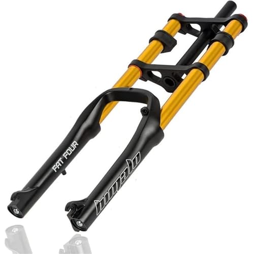 KLYso 20 * 4.0 Fat Tire Gabel Luftfedergabel Doppelschulter 1-1/8" Scheibenbremse Federweg 110 Mm Einstellbarer Rückprall for XC Bike Fat Fork Snow Beach Bike Fat Fork(Black) von KLYso