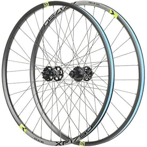 KLYso 26/27,5/29 Zoll Schnellspannräder, Fahrradfelgen, 32H-Räder, Geeignet for 12-Gang-Radsätze, Mountainbike-Radsatz Mit Scheibenbremse(Green,27.5inch) von KLYso