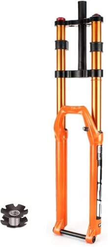 KLYso Doppelschulter-Fahrradfederung DH-Downhill-Gabeln 1-1/8 Zoll Gerades Rohr Federweg 150 Mm Aluminiumlegierung MTB-Luftgabel(Orange,29 inch) von KLYso