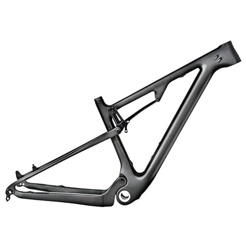 KLYso Federweg 120mm XC/AM MTB Rahmen Steckachse 12x148mm Boost Full Suspension Rahmen Carbon Trail Mountainbike Rahmen Scheibenbremse Fahrradrahmen(Glossy Black,29x15'') von KLYso