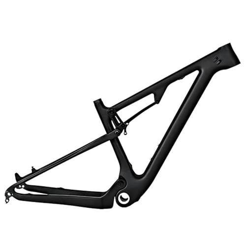 KLYso Federweg 120mm XC/AM MTB Rahmen Steckachse 12x148mm Boost Full Suspension Rahmen Carbon Trail Mountainbike Rahmen Scheibenbremse Fahrradrahmen(Matte Black,29x15'') von KLYso