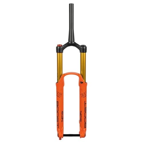 KLYso Federweg 180mm Rebound Adjust Manual Lockout 1-1/2'' Tapered DH/AM Bicycle Front Fork Thru Axle Disc Brake MTB Air Fork Mountain Bike Suspension Forks(Orange,29inch) von KLYso