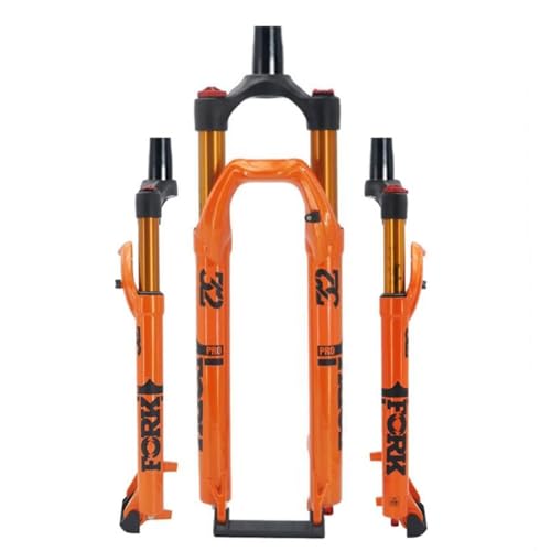 KLYso Hub 120 Mm 1-1/2 Zoll Scheibenbremse Luftgabel Zubehör Rückpralleinstellung Fahrrad-Vorderradgabel, Fahrrad-Stoßdämpfergabeln(Orange,27.5inch) von KLYso