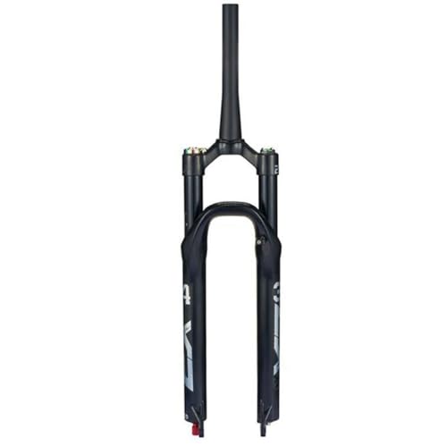 KLYso Luftfederung Vorderradgabel 120 Mm Federweg Schnellspanner 9 Mm 1-1/2 Zoll Scheibenbremse Gabelzubehör Rückpralleinstellung Fahrrad Luft Vorderradgabel(Black,26inch) von KLYso