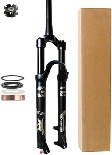 KLYso Mountain Magnesium Alloy Bike Air Shocks Rebound Adjust 1/1-8" Straight Tube Fahrradschaft MTB Federgabel 140mm(Manual lock B,27.5 inch) von KLYso