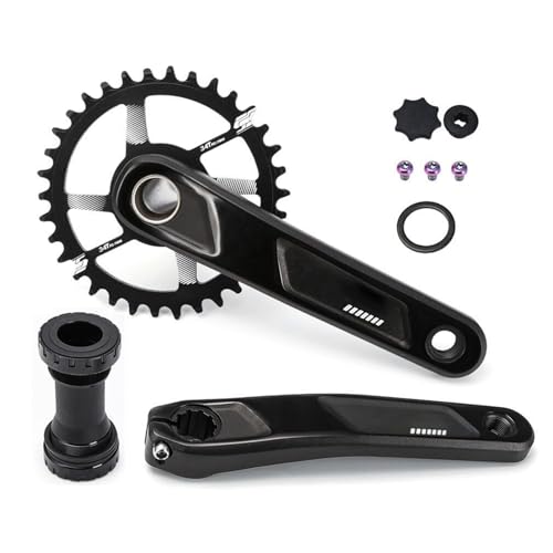 Kurbel Länge 170mm Mountain Bike Single Disc Kurbeln 28T/30T/32T/34T/36T Hollow One Piece Disc Support 7-13 Speed Mountain Bike Crank MTB Crankset(Crank+bb+34t) von KLYso